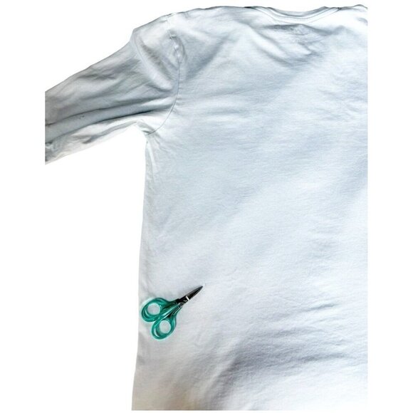 Timberland  Mens Sz M White Long Sleeve Spell Out Graphic Pullover Tee Shirt - Picture 8 of 9